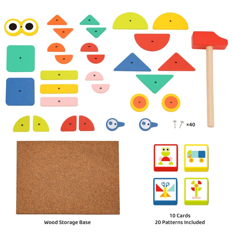 TOOKYLAND Fine Motor Toys لعبة المطرقة والأظافر هي ألعاب مونتيسوري التي تمارس مهارات الأطفال العملية وتطور خيالهم للأطفال - Image 4